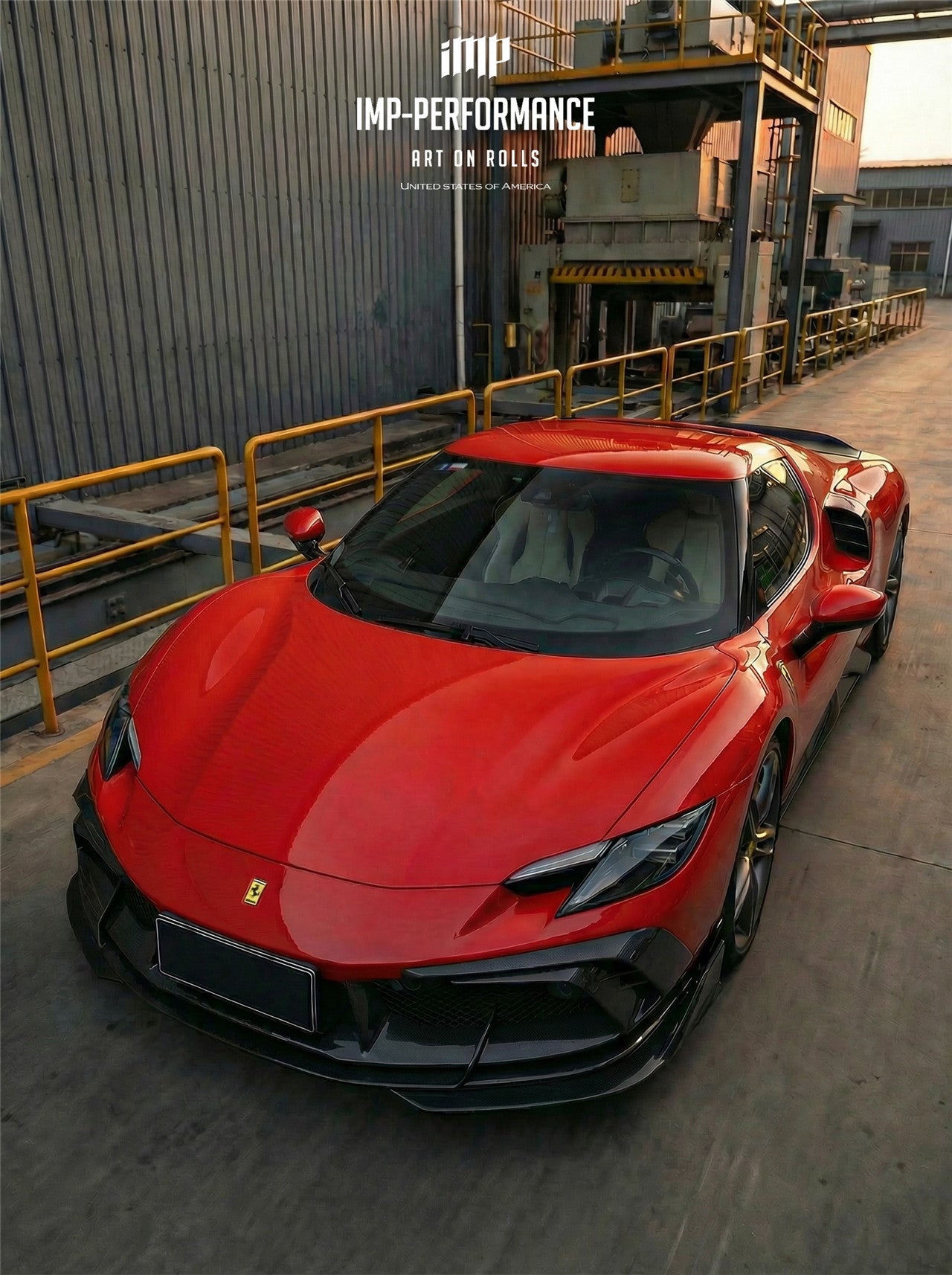 DarwinPRO 2022-2026 Ferrari 296 GTB & GTS Type F171 iMP Style Carbon Fiber Full Kit (For Surround View Camera System Bumper Only)