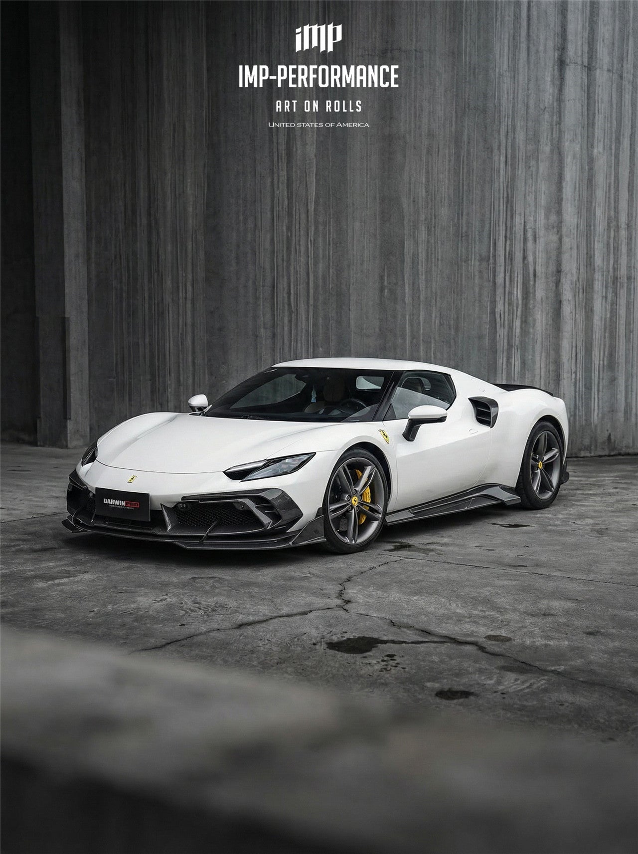 DarwinPRO 2022-2026 Ferrari 296 GTB & GTS Type F171 iMP Style Carbon Fiber Full Kit (For Surround View Camera System Bumper Only)