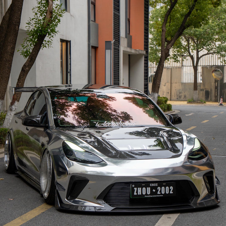 Robot Craftsman Tesla Model 3 “HACKER” Front Bumper & Front Lip (2017–2023 pre-facelift)