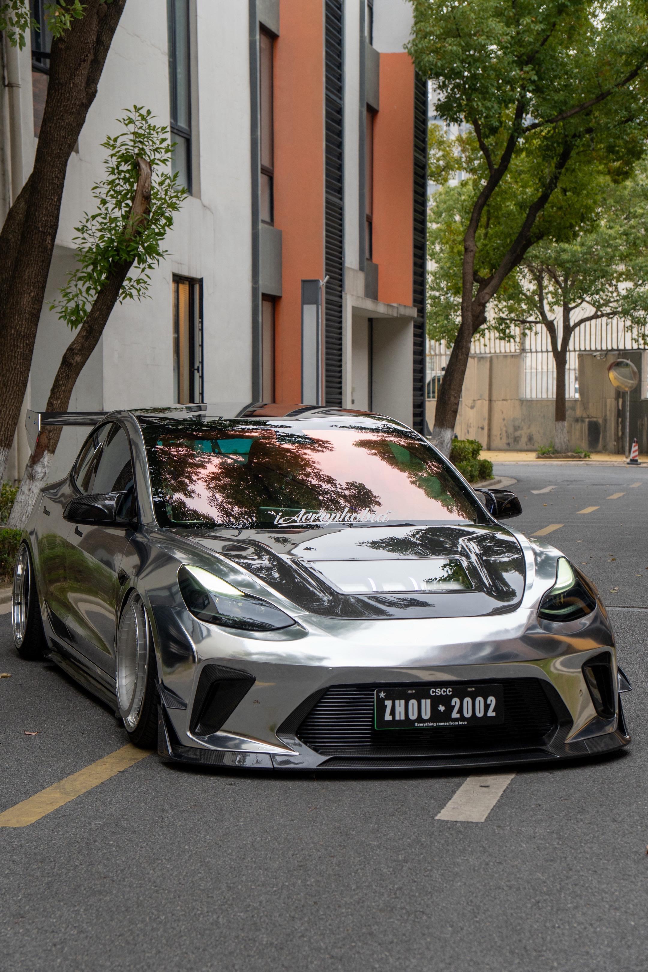 Robot Craftsman Tesla Model 3 “HACKER” Front Bumper & Front Lip (2017–2023 pre-facelift)