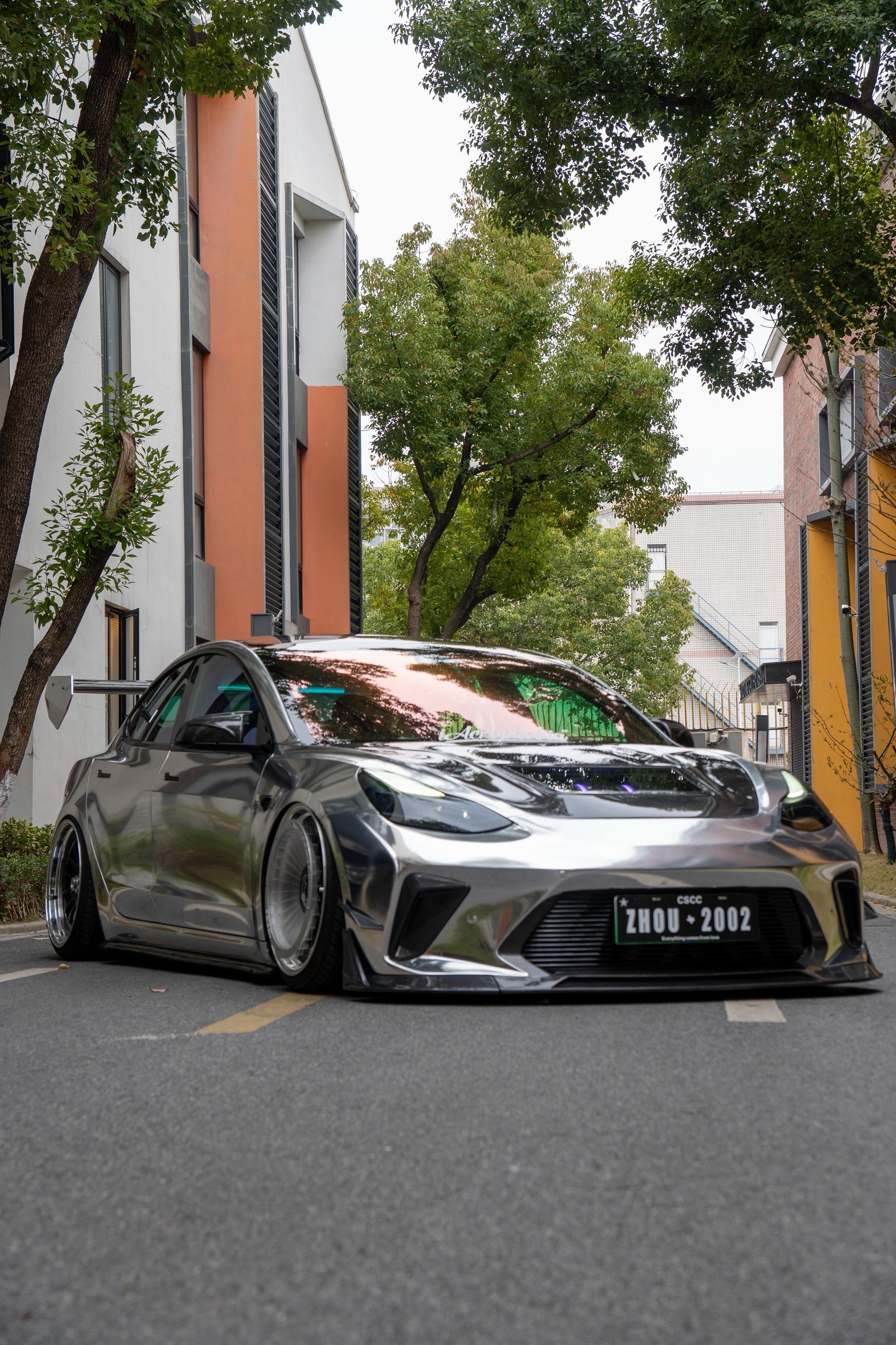 Robot Craftsman Tesla Model 3 “HACKER” Front Bumper & Front Lip (2017–2023 pre-facelift)