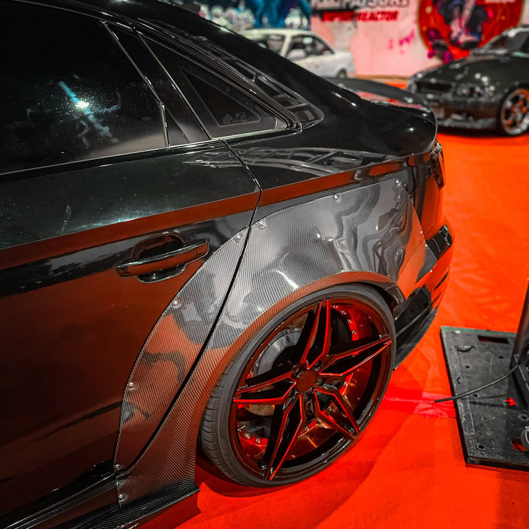 CMST Tuning Carbon Fiber Widebody Fender Arches ( 12 Pcs ) for Audi A3, S3 2014-2020 8V - Robot Bodykits