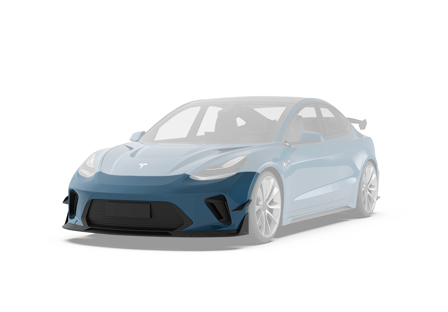 Robot Craftsman Tesla Model 3 “HACKER” Front Bumper & Front Lip (2017–2023 pre-facelift)