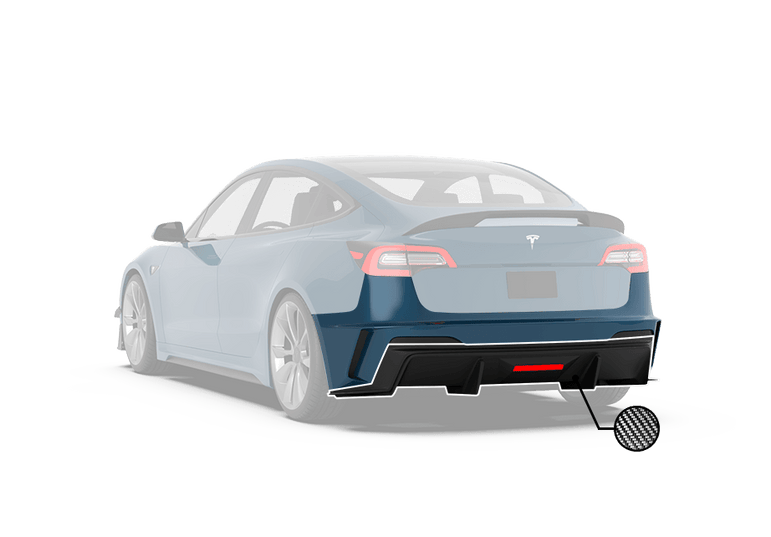 Robot Craftsman Tesla Model 3 “HACKER” Rear Bumper & Diffuser  (2017–2023 pre-facelift)