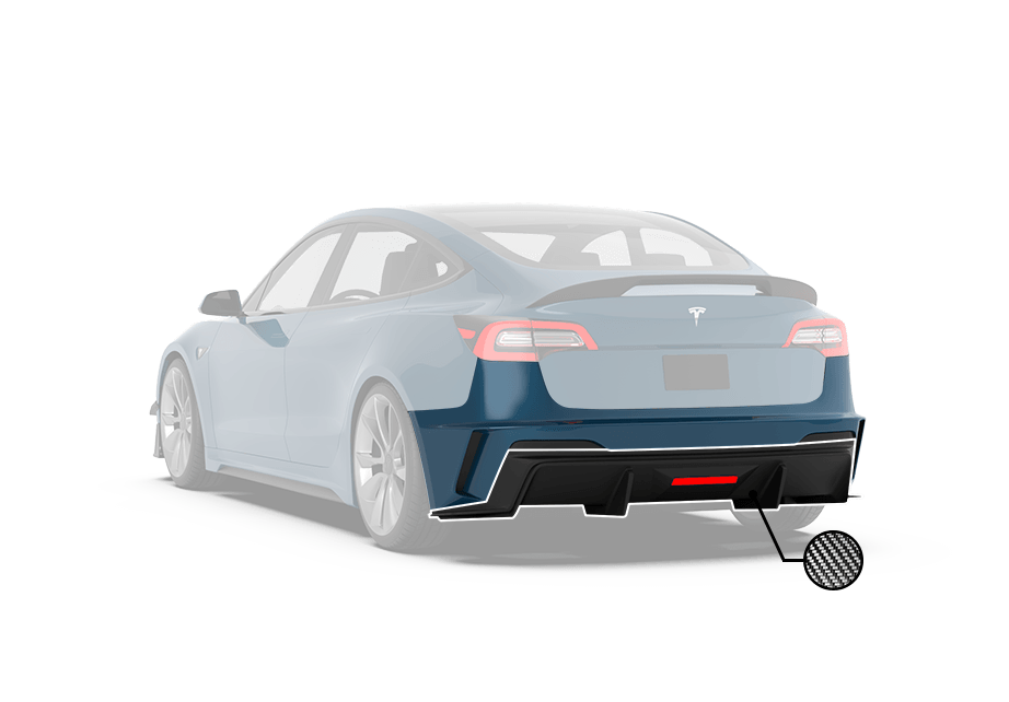 Robot Craftsman Tesla Model 3 “HACKER” Rear Bumper & Diffuser  (2017–2023 pre-facelift)