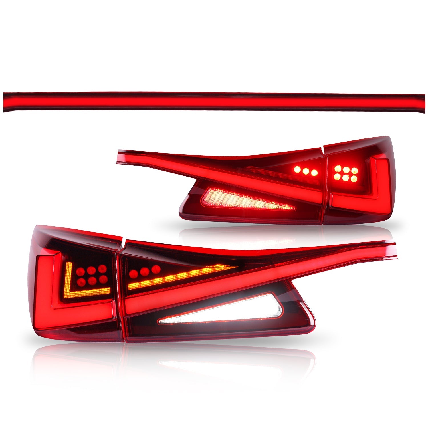 Full LED Tail Lights Assembly For Lexus IS250 2006-2012,with middle through light(US ONLY)