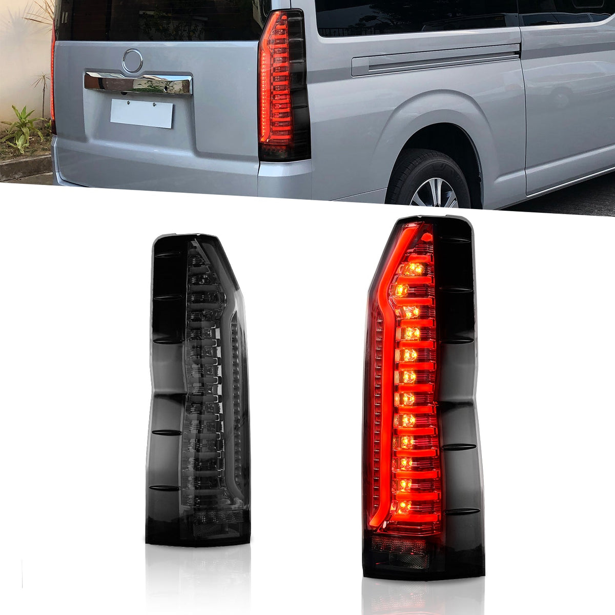 Full LED Tail Lights Assembly For Toyota Hiace 2019-2022