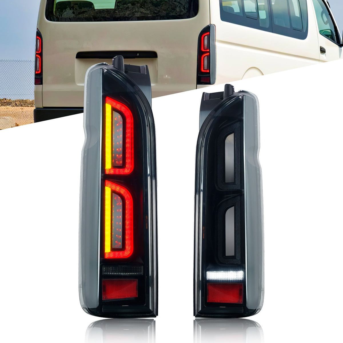 Full LED Tail Lights Assembly For Toyota Hiace 2005-2018