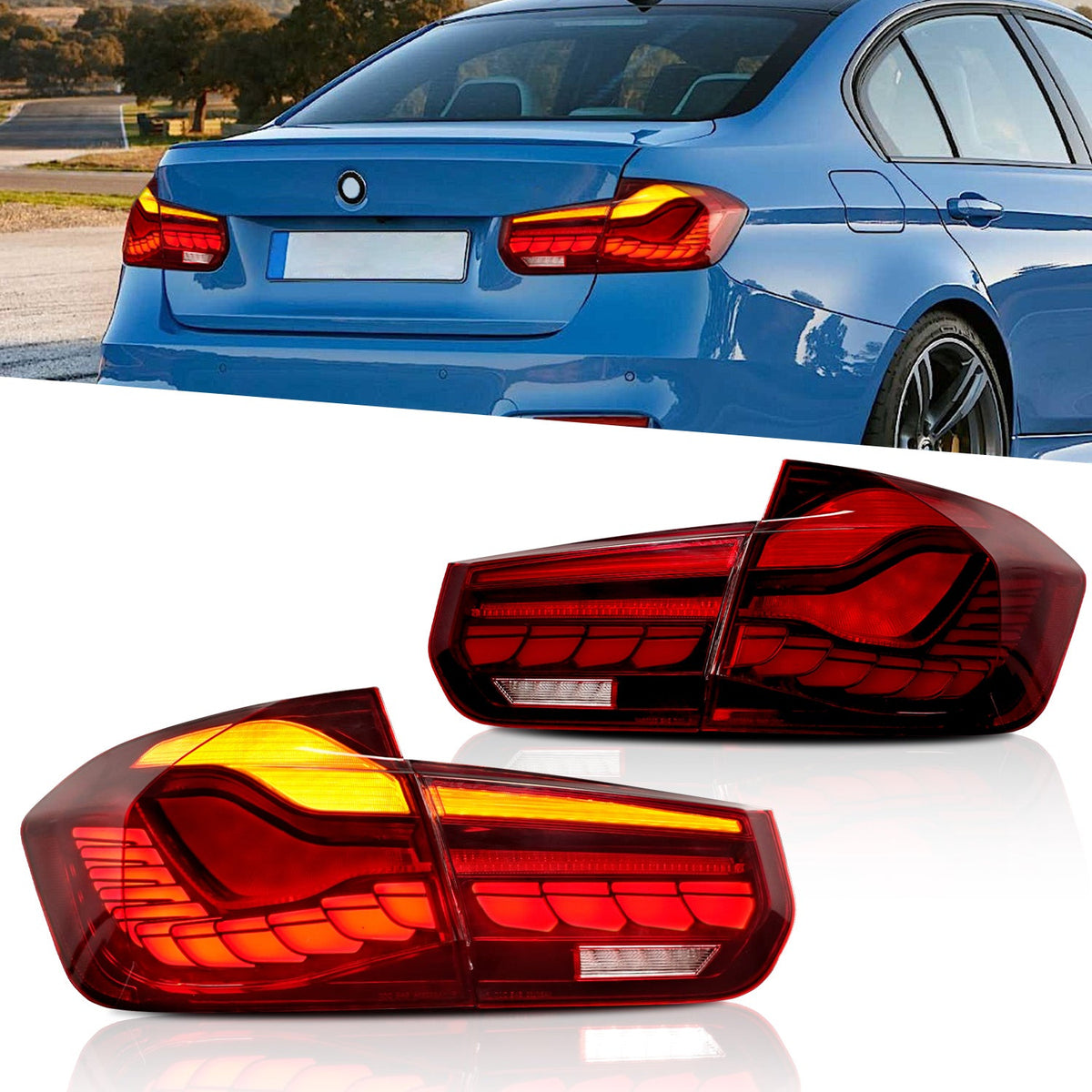 Full LED Tail Lights Assembly For BMW 3 Series F30 F35 2013-2018,Red