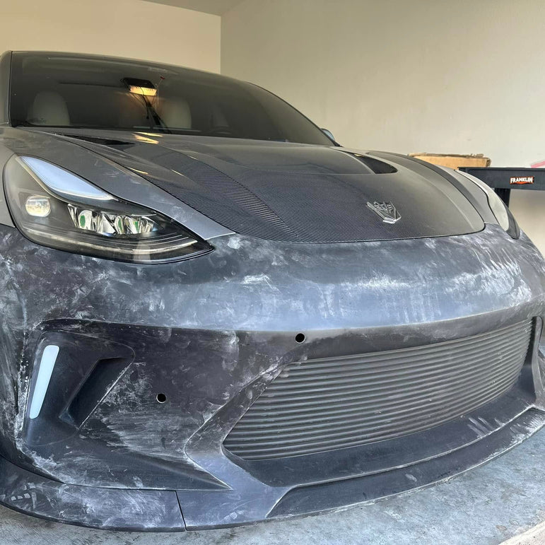 Robot Craftsman Tesla Model 3 “HACKER” Front Bumper & Front Lip (2017–2023 pre-facelift)