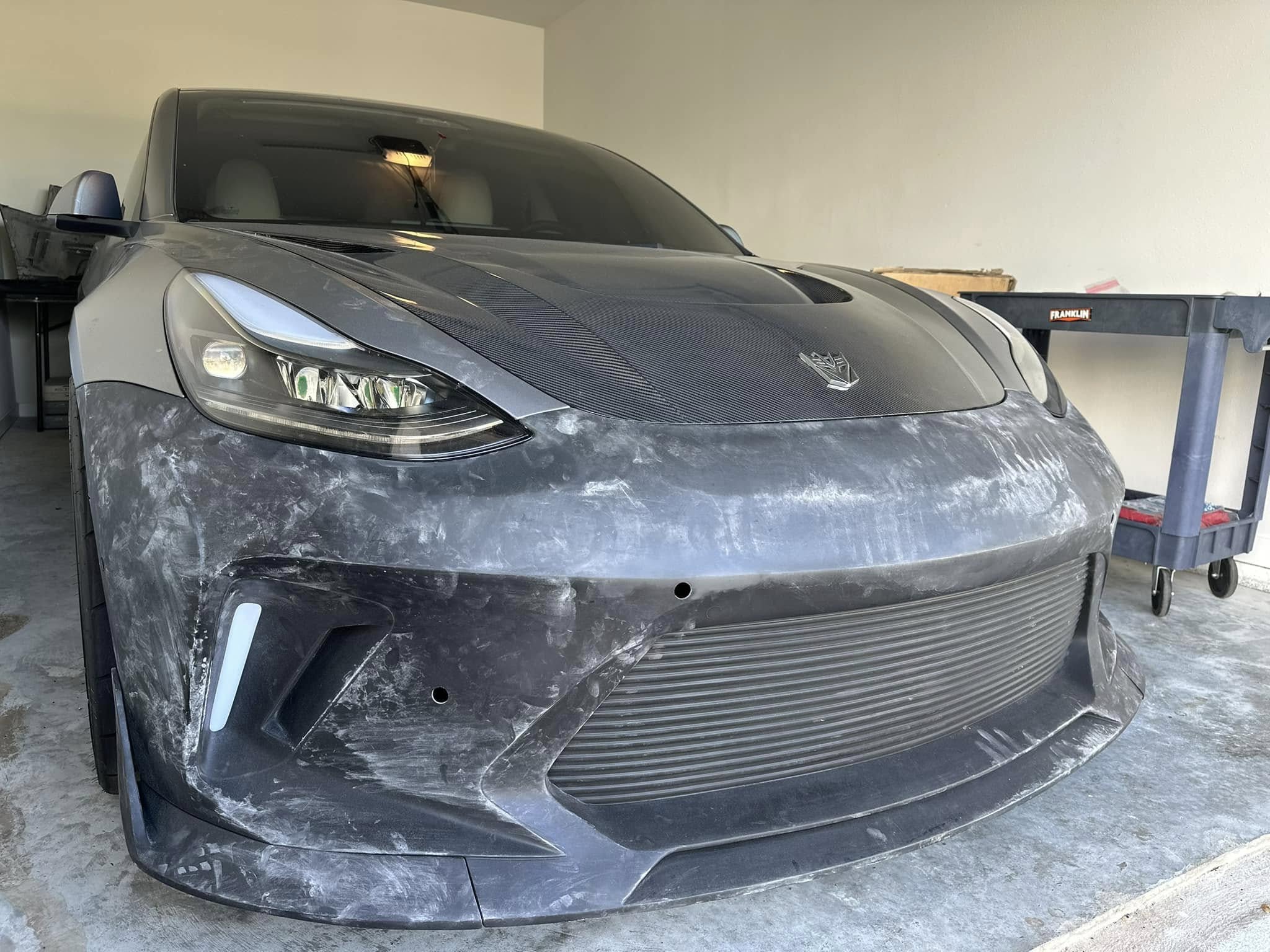 Robot Craftsman Tesla Model 3 “HACKER” Front Bumper & Front Lip (2017–2023 pre-facelift)
