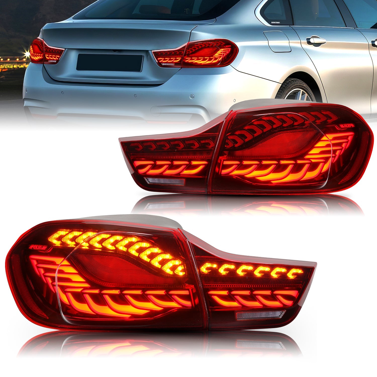 Full LED Tail Lights Assembly For BMW 4 Series F32 F33 F36 F82 F83 2014-2020,Smoked