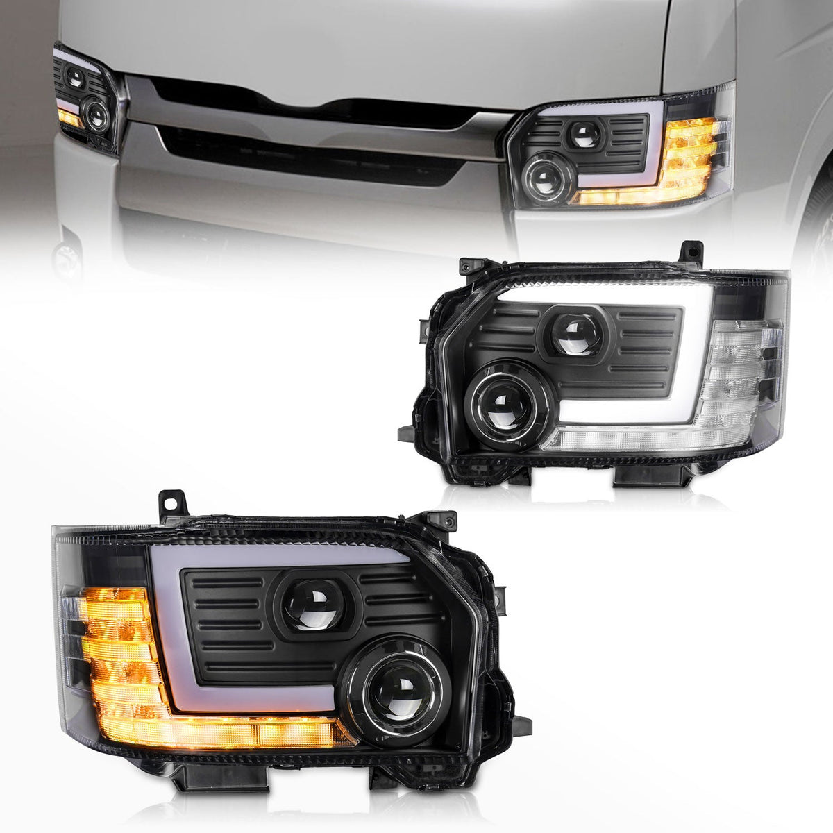 Full LED Headlights Assembly For Toyota Hiace 2005-2018