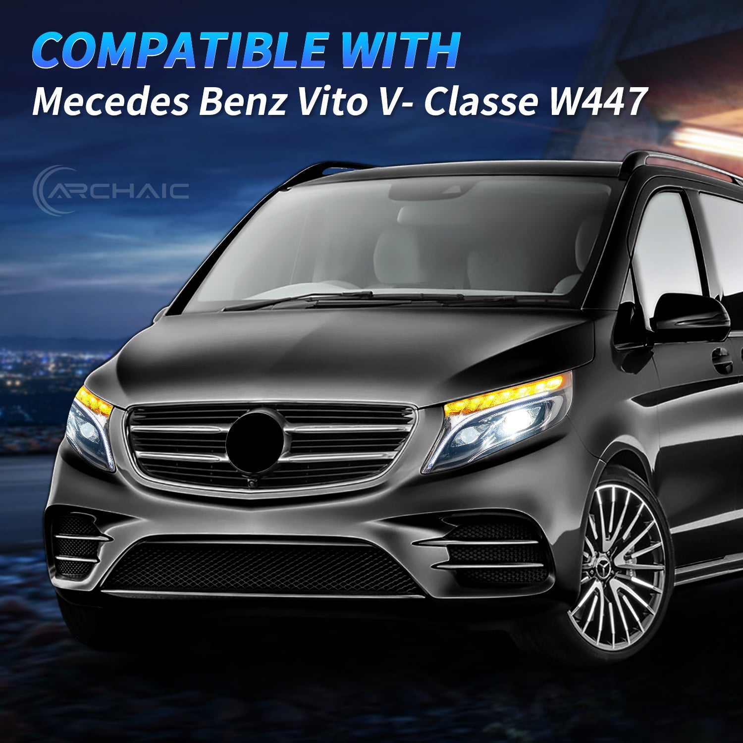 Archaic LED Projector Headlights For Mercedes-Benz Vito W447 V-class 2016-2023