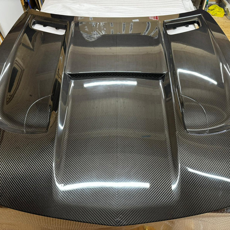 Kid Louis Mercedes Benz C190 AMG GT GTS GTC GTR Dry-Carbon Fiber Hood / Bonnet Black Series Style 2015 - 2021