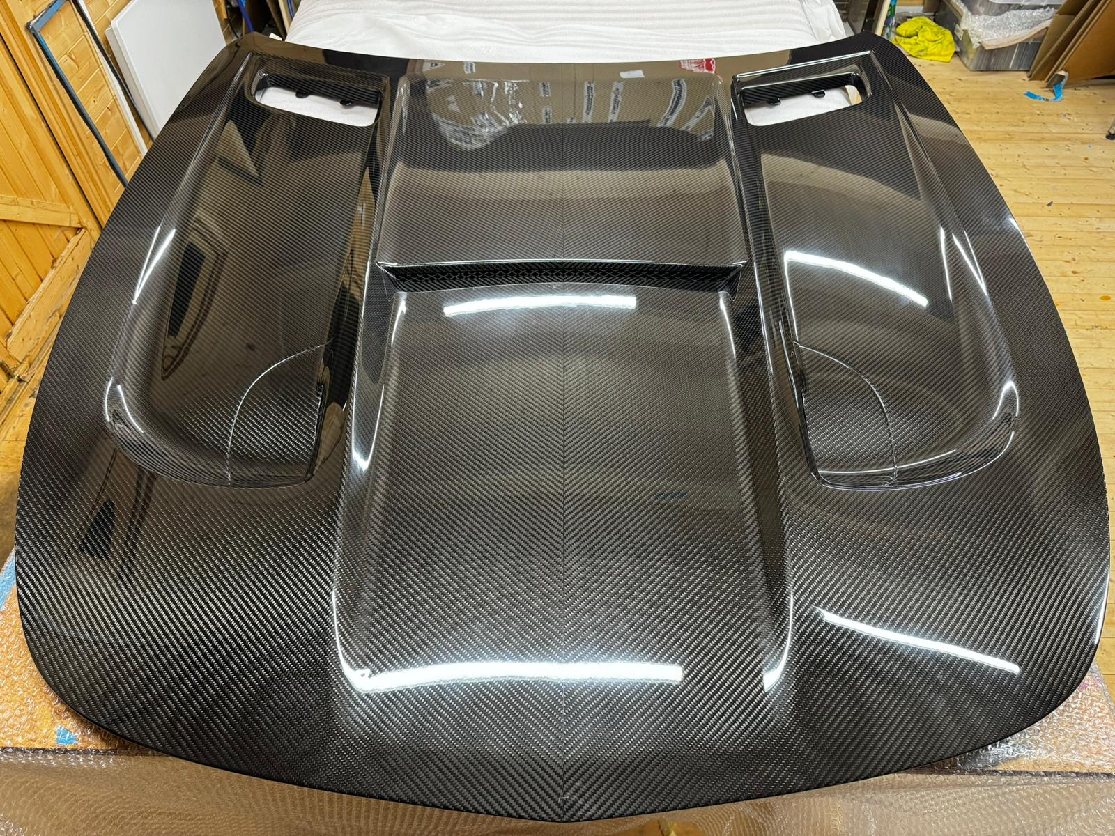 Kid Louis Mercedes Benz C190 AMG GT GTS GTC GTR Dry-Carbon Fiber Hood / Bonnet Black Series Style 2015 - 2021