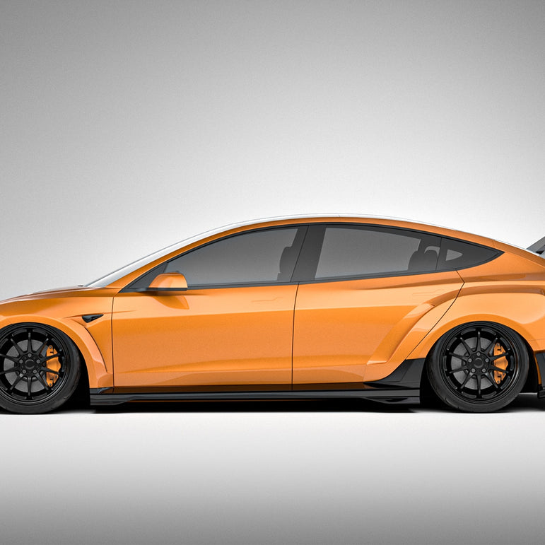 Robot Craftsman Tesla Model 3 Highland 2024+ “HACKER” Widebody FRP & Partial Carbon Full Kit