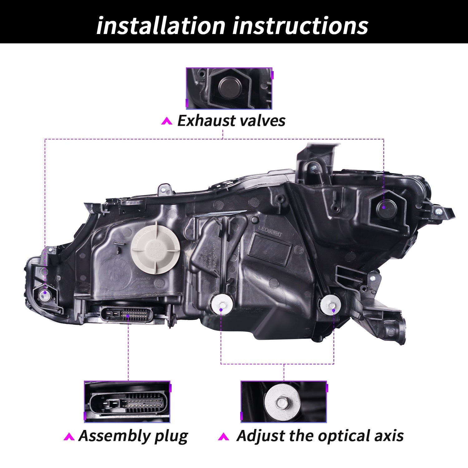 Full LED Headlights Assembly For Toyota Camry 2018-2022