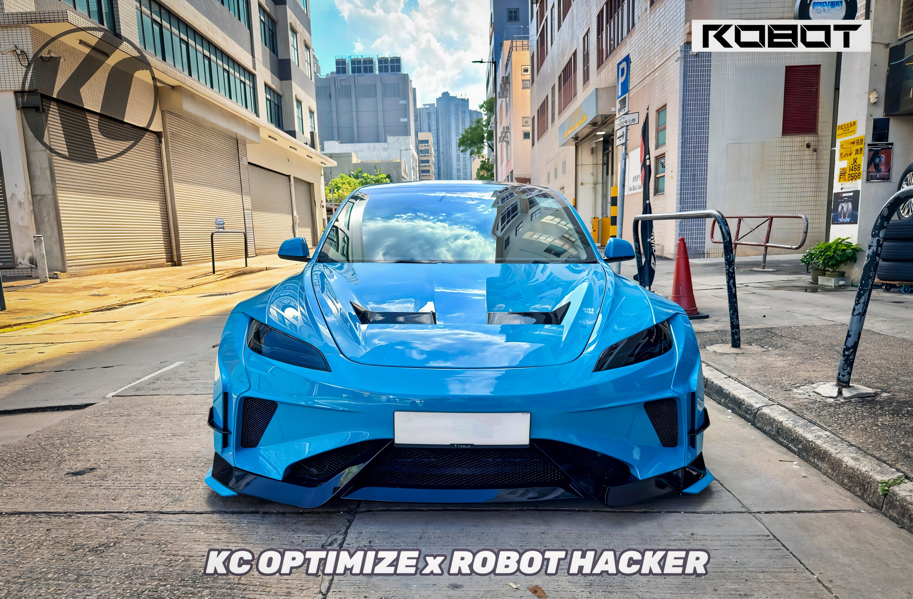 Robot Craftsman Tesla Model 3 Highland 2024+ “HACKER” Widebody FRP & Partial Carbon Full Kit