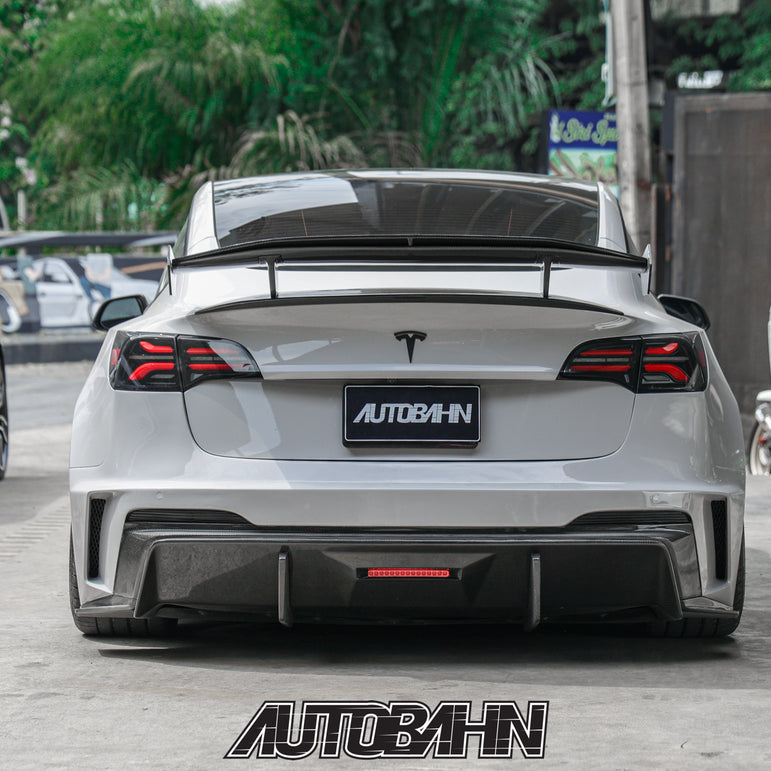Robot Craftsman Tesla Model 3 “HACKER” Rear Bumper & Diffuser  (2017–2023 pre-facelift)