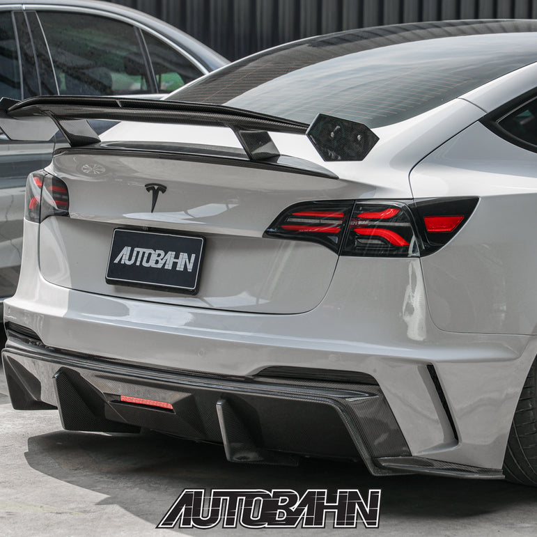 Robot Craftsman Tesla Model 3 “HACKER” Rear Bumper & Diffuser  (2017–2023 pre-facelift)
