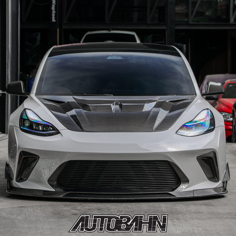 Robot Craftsman Tesla Model 3 “HACKER” Front Bumper & Front Lip (2017–2023 pre-facelift)