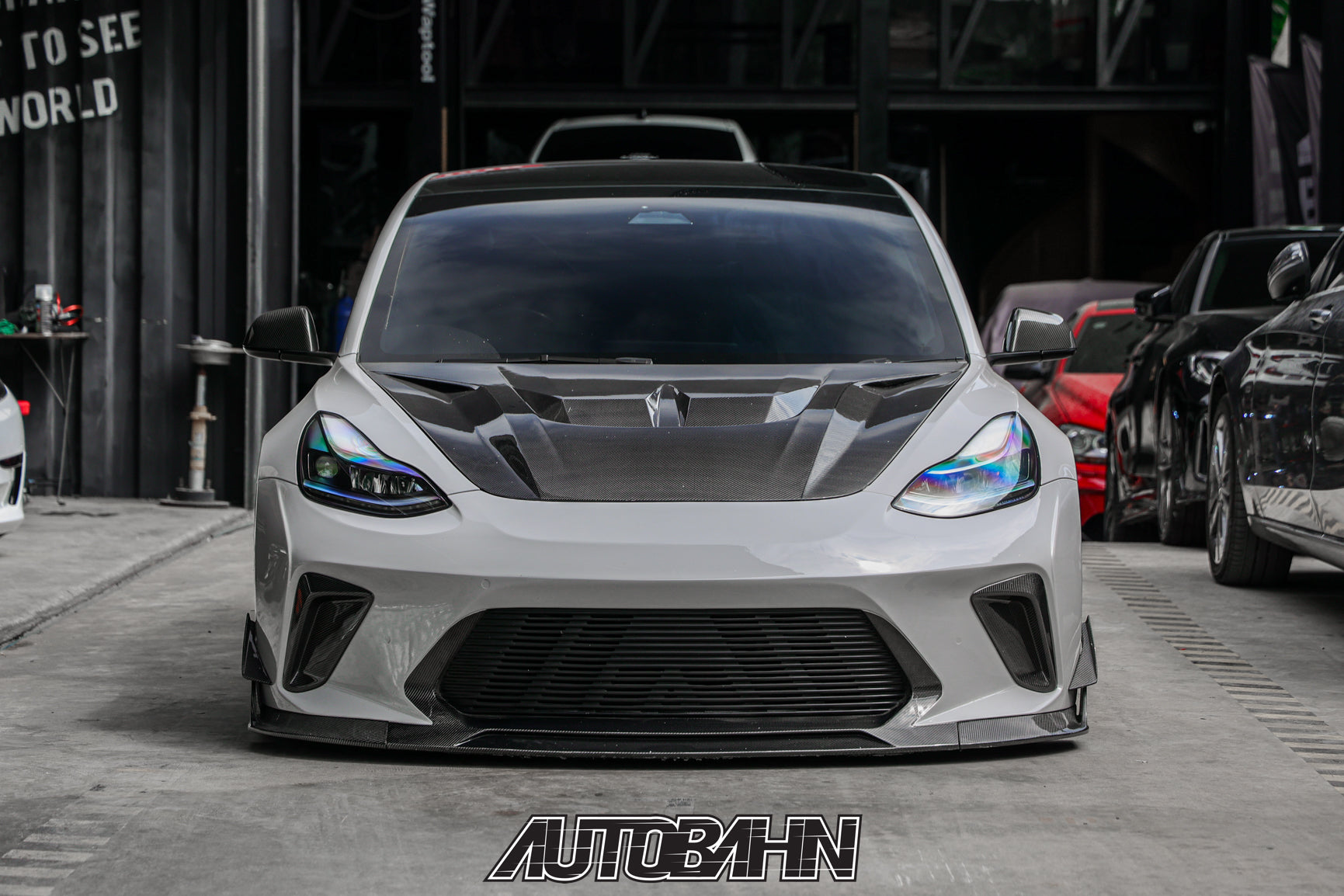 Robot Craftsman Tesla Model 3 “HACKER” Front Bumper & Front Lip (2017–2023 pre-facelift)