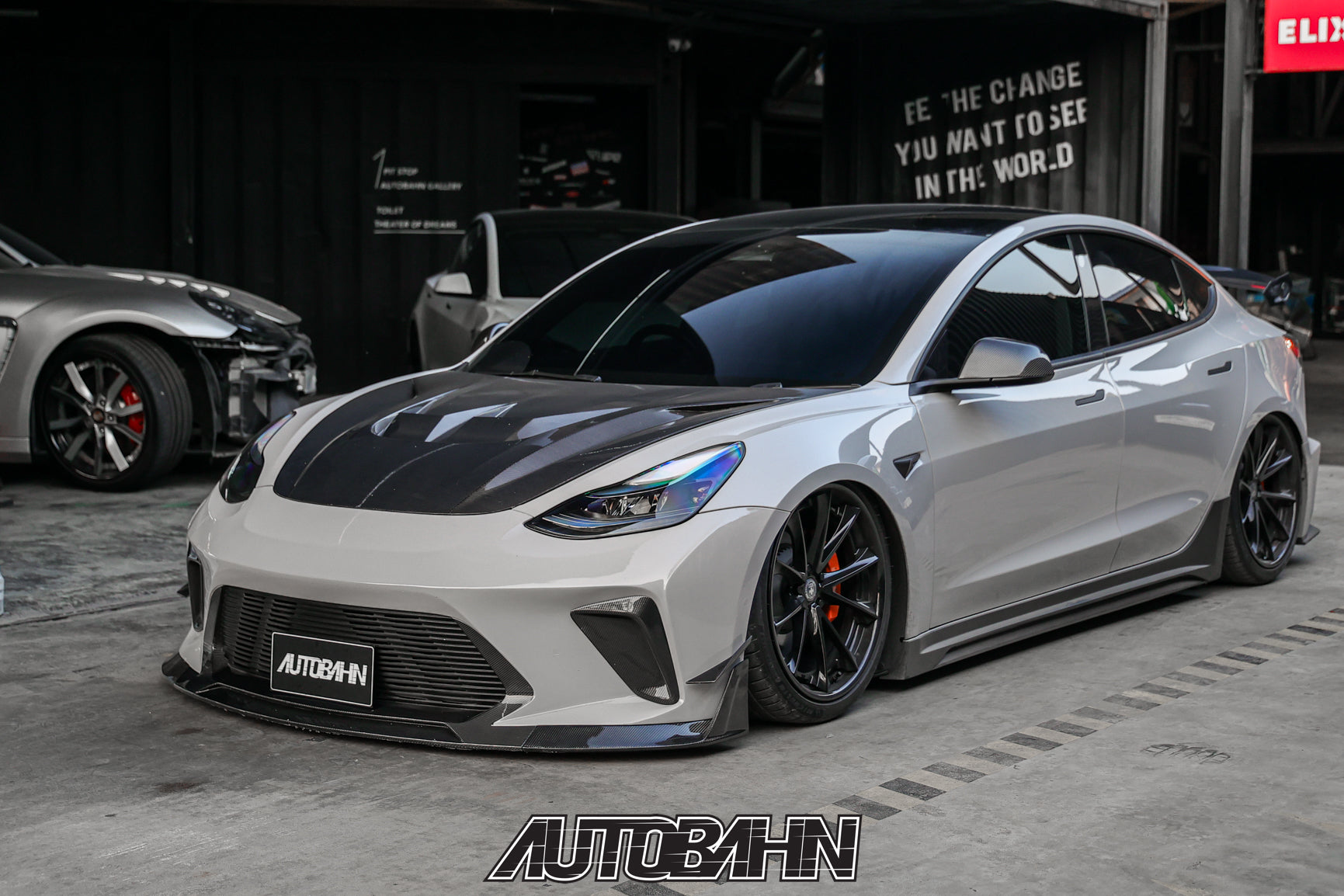 Robot Craftsman Tesla Model 3 “HACKER” Front Bumper & Front Lip (2017–2023 pre-facelift)