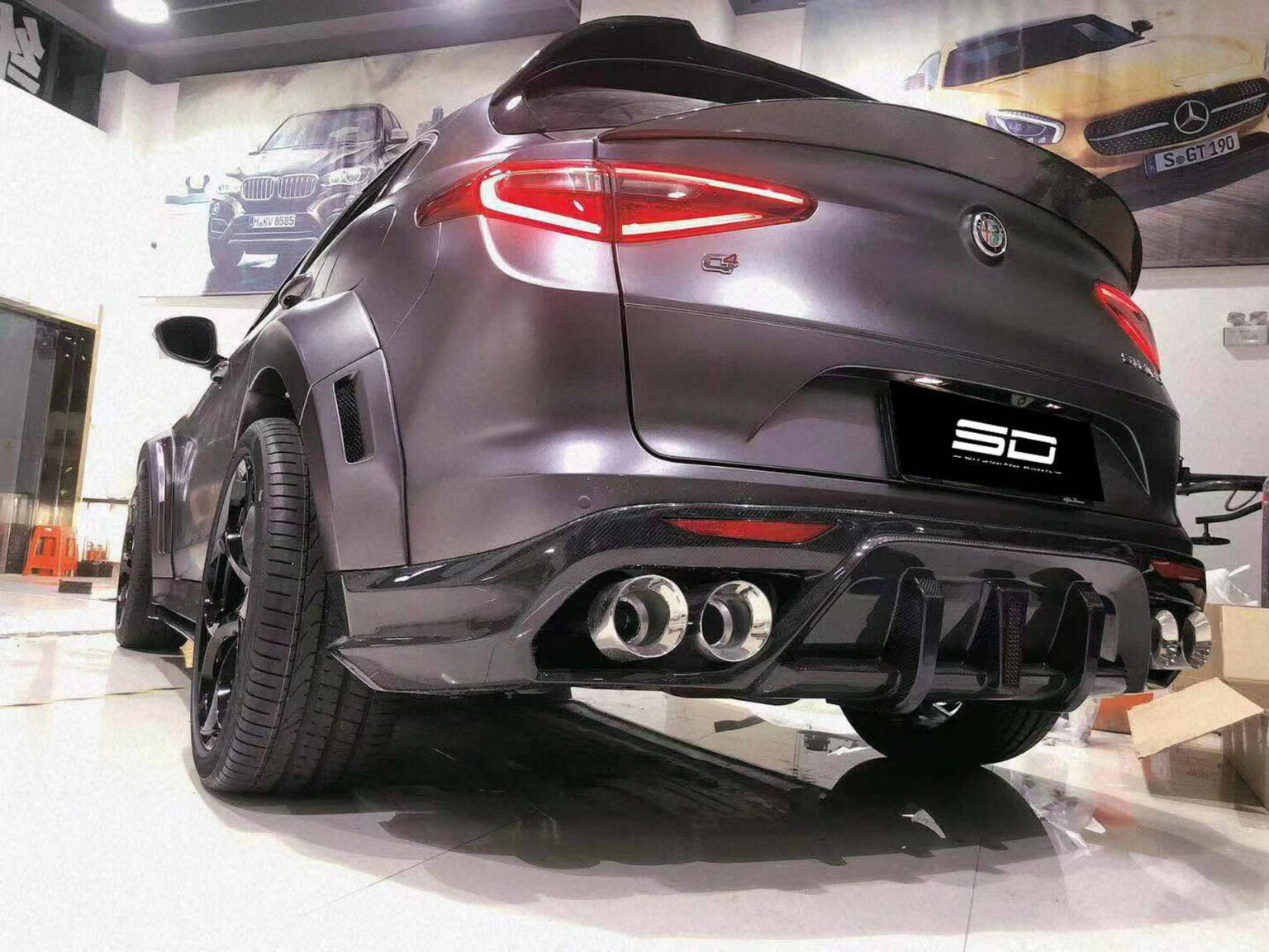SD Carbon Partial Carbon Fiber Widebody Kit For Alfa Romeo Stelvio 2.0T