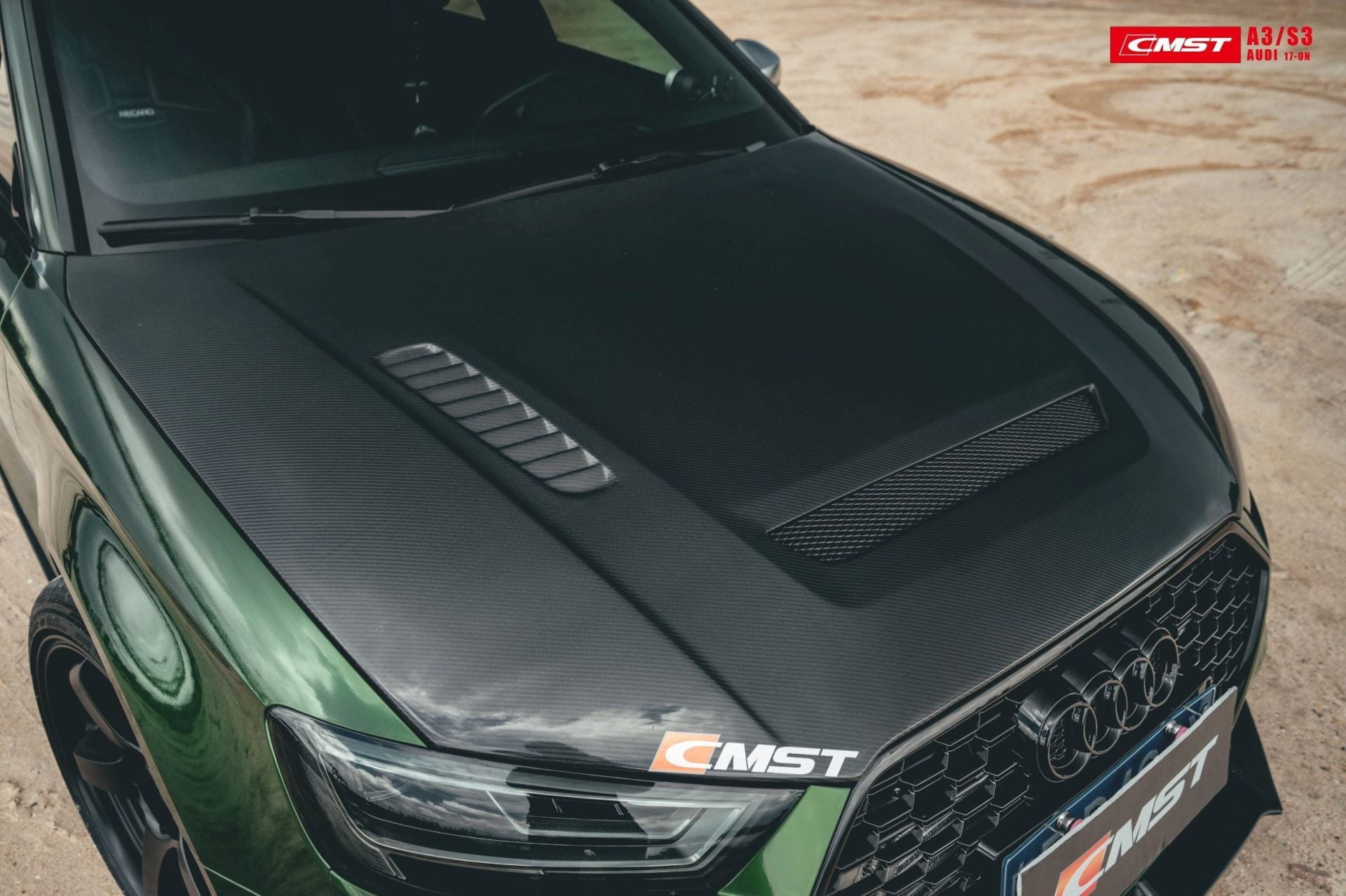 CMST Tuning Carbon Fiber Hood Bonnet Ver.1 for Audi RS3 2018-2020 & 2014-2020 A3 & A3 S Line & S3 - Robot Bodykits
