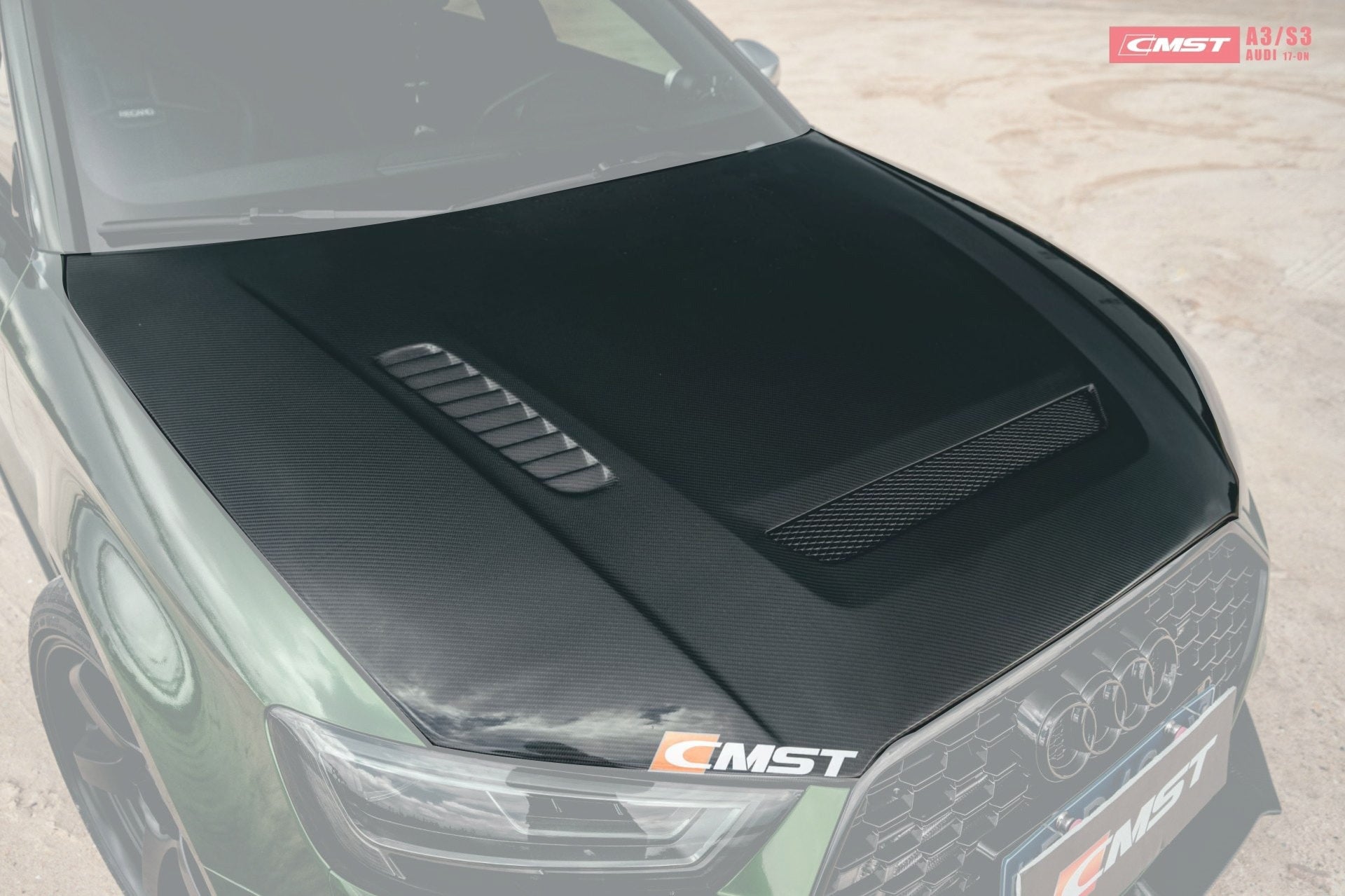 CMST Tuning Carbon Fiber Hood Bonnet Ver.1 for Audi RS3 2018-2020 & 2014-2020 A3 & A3 S Line & S3 - Robot Bodykits