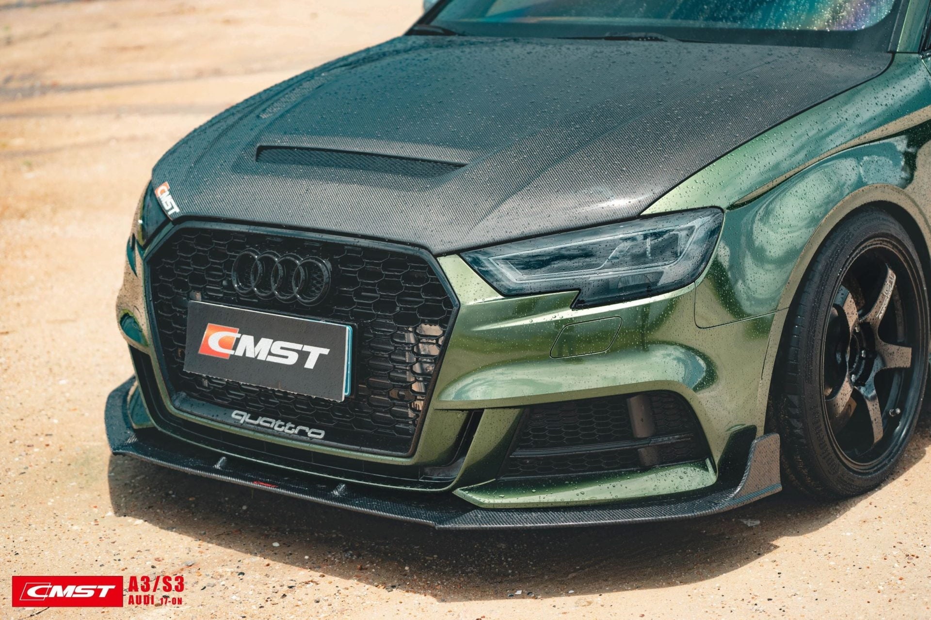 CMST Tuning Carbon Fiber Hood Bonnet Ver.1 for Audi RS3 2018-2020 & 2014-2020 A3 & A3 S Line & S3 - Robot Bodykits