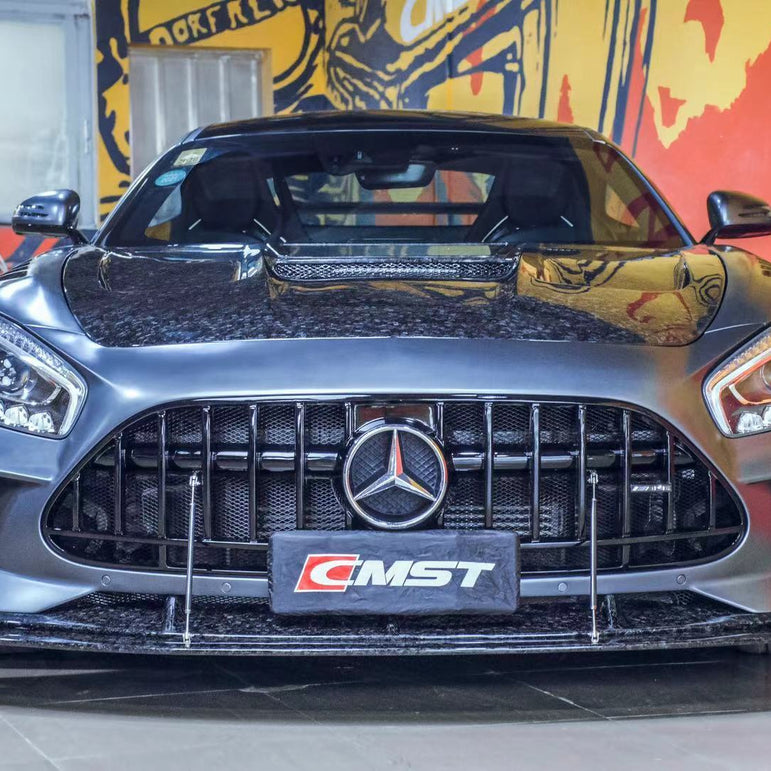 CMST Carbon Fiber Clear View Tempered Glass Transparent Hood Black Series Style for Mercedes Benz C190 AMG GT GTS GTC GTR 2015-2021 - Robot Bodykits