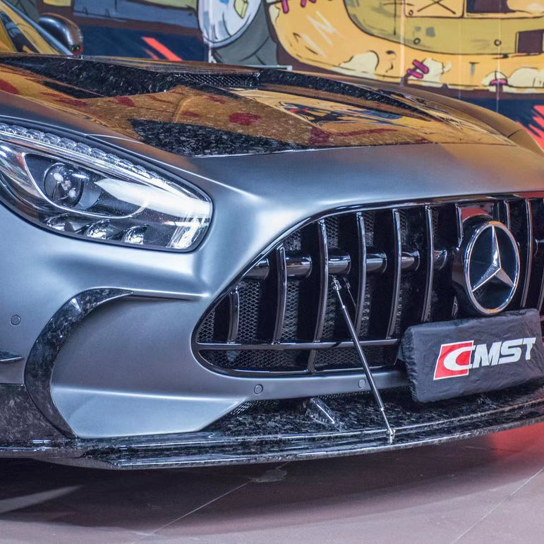 CMST Carbon Fiber Clear View Tempered Glass Transparent Hood Black Series Style for Mercedes Benz C190 AMG GT GTS GTC GTR 2015-2021 - Robot Bodykits