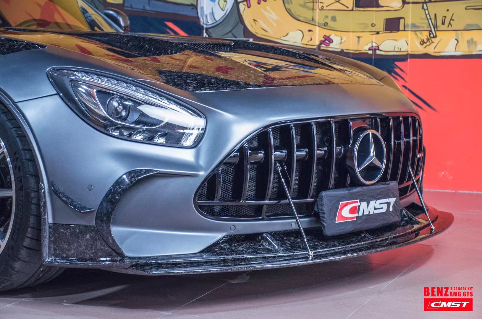 CMST Carbon Fiber Clear View Tempered Glass Transparent Hood Black Series Style for Mercedes Benz C190 AMG GT GTS GTC GTR 2015-2021 - Robot Bodykits