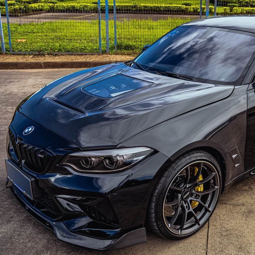 CMST Tuning Carbon Fiber Tempered Glass Transparent Hood For BMW M2 / M2C F87 2 Series F22 2014-ON - Robot Bodykits