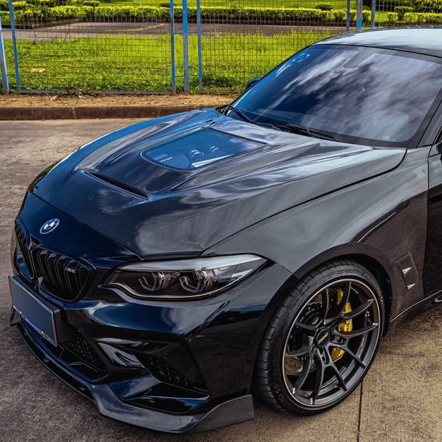 CMST Tuning Carbon Fiber Tempered Glass Transparent Hood For BMW M2 / M2C F87 2 Series F22 2014-ON - Robot Bodykits