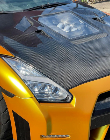 CMST Tuning Nissan GTR GT-R R35 2008-2016 Carbon Fiber Tempered Glass Transparent Hood Window See Through - Robot Bodykits