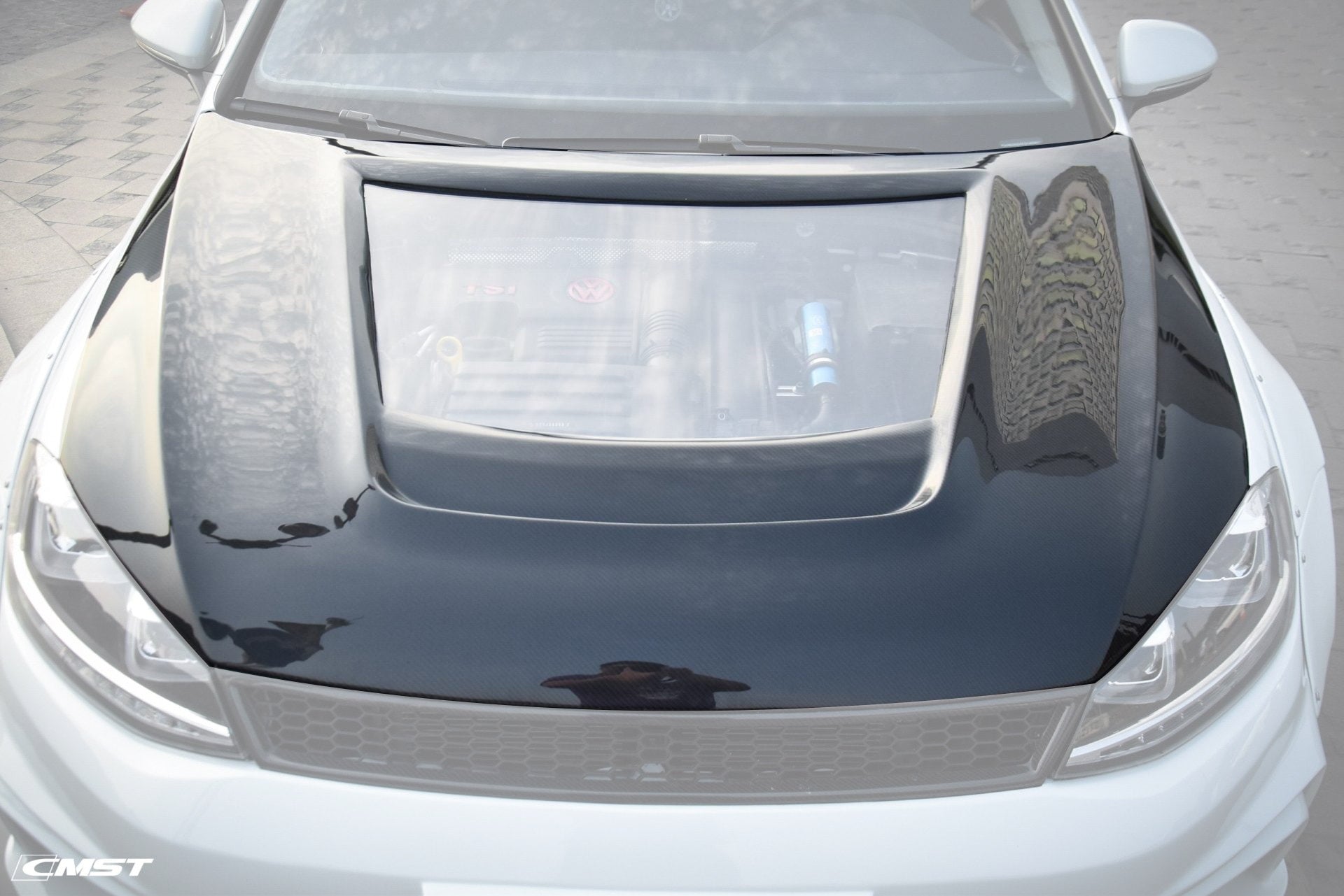 CMST Carbon Fiber PVC Glass Transparent Hood for Volkswagen GTI & Golf R & Golf MK7 MK7.5
