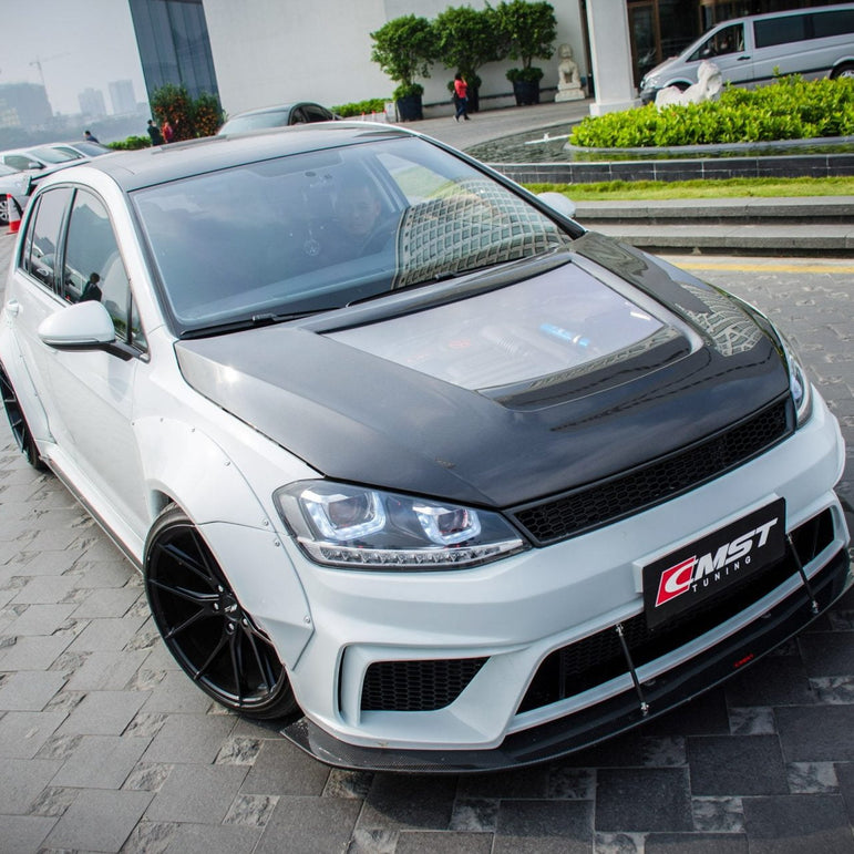 CMST Carbon Fiber PVC Glass Transparent Hood for Volkswagen GTI & Golf R & Golf MK7 MK7.5