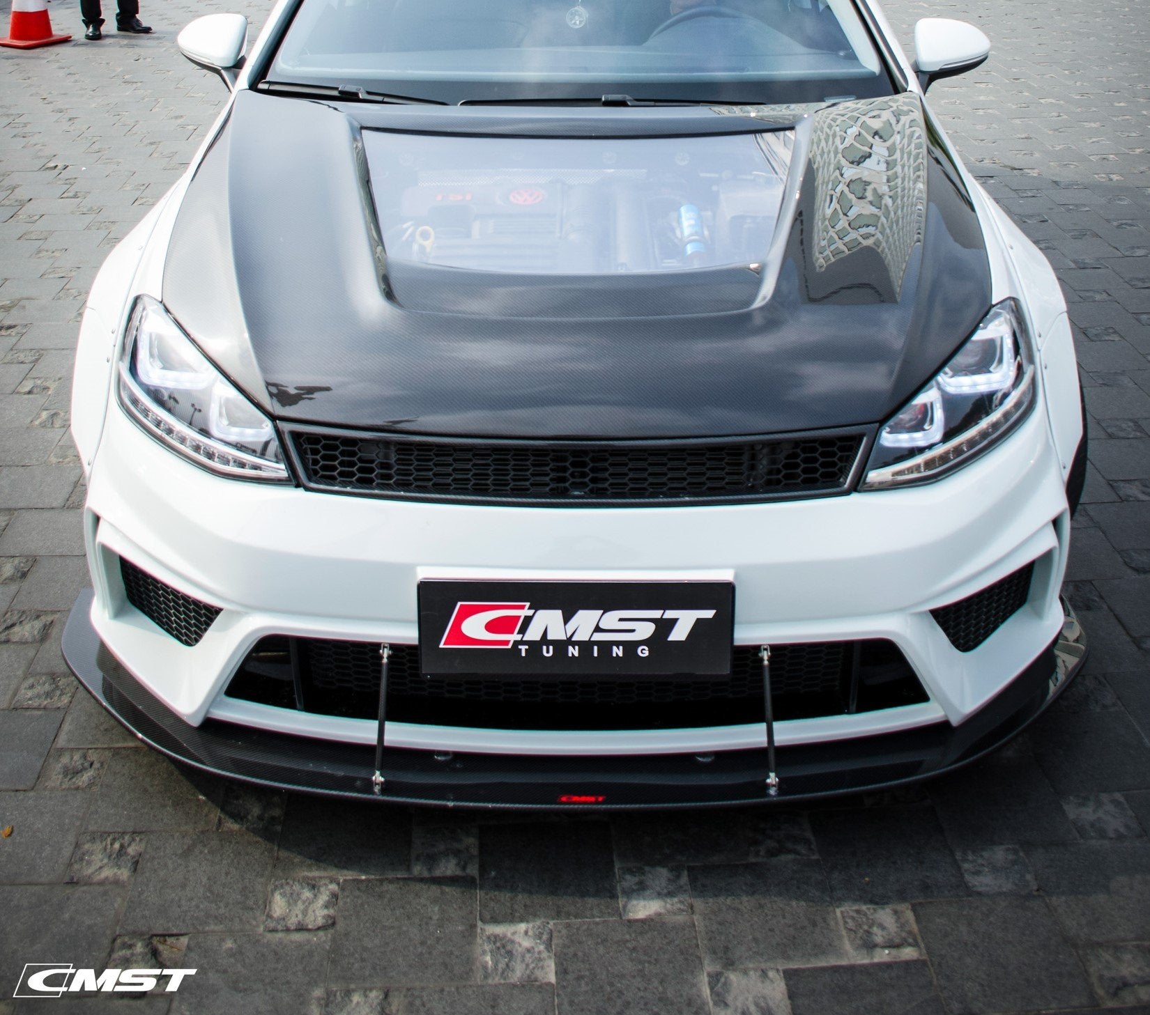 CMST Carbon Fiber PVC Glass Transparent Hood for Volkswagen GTI & Golf R & Golf MK7 MK7.5