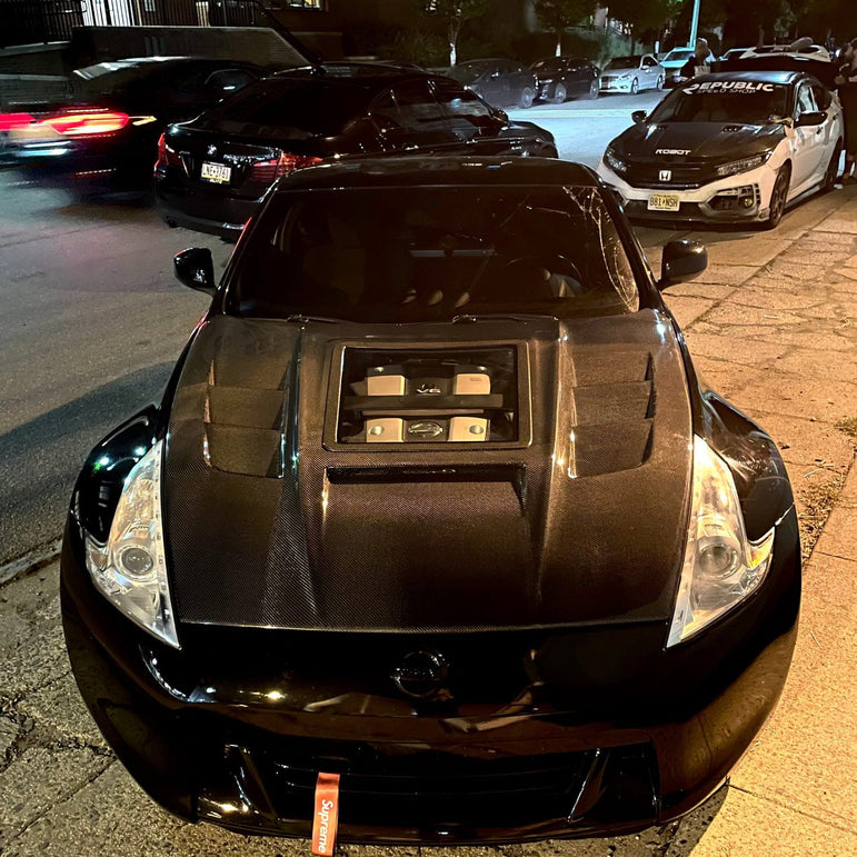 CMST Tuning Carbon Fiber Hood with Tempered Glass for Nissan 370Z Z34 Fairlady Z - Robot Bodykits