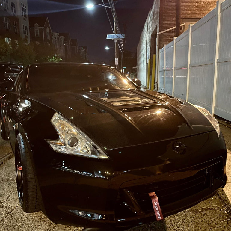CMST Tuning Carbon Fiber Hood with Tempered Glass for Nissan 370Z Z34 Fairlady Z - Robot Bodykits