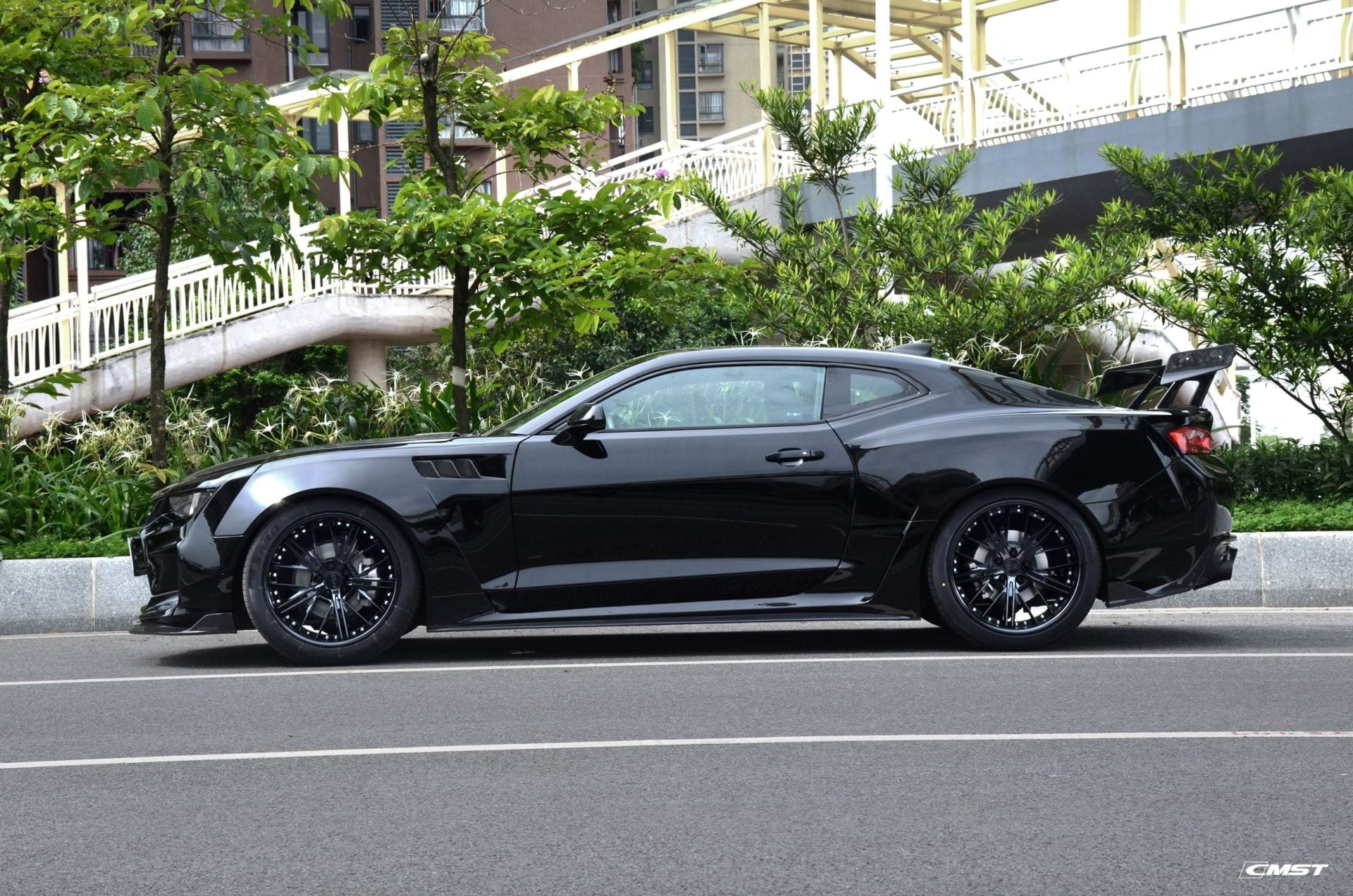 CMST Carbon Fiber Rear Spoiler Wing (7 Pcs) for Chevrolet Camaro 2016-ON - Robot Bodykits