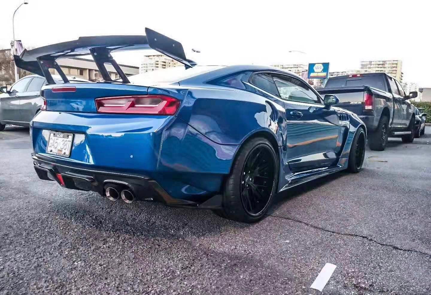 CMST Carbon Fiber Rear Spoiler Wing (7 Pcs) for Chevrolet Camaro 2016-ON - Robot Bodykits