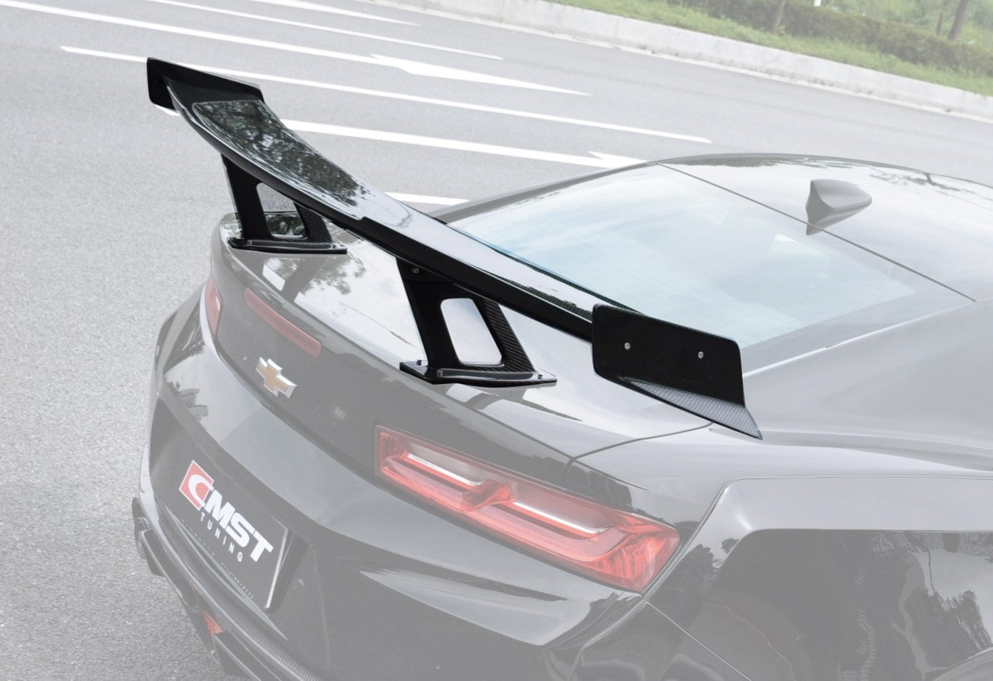 CMST Carbon Fiber Rear Spoiler Wing (7 Pcs) for Chevrolet Camaro 2016-ON - Robot Bodykits