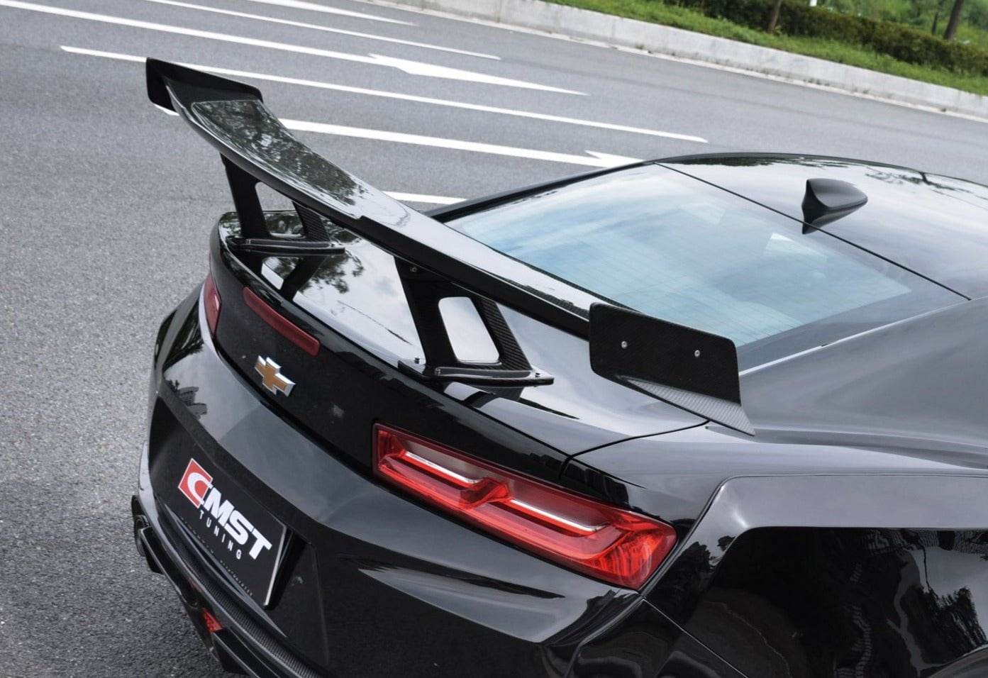 CMST Carbon Fiber Rear Spoiler Wing (7 Pcs) for Chevrolet Camaro 2016-ON - Robot Bodykits
