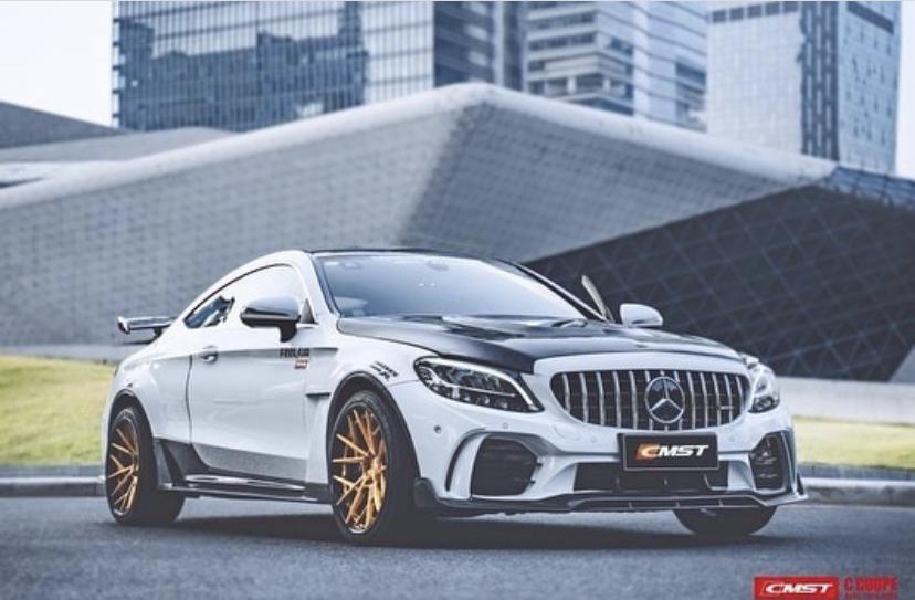 CMST Tuning PP Polyurethane Front Bumper & Grill & Carbon Fiber Front Lip  for Mercedes-Benz C43 C300 2015-2021 Coupe Sedan - Robot Bodykits