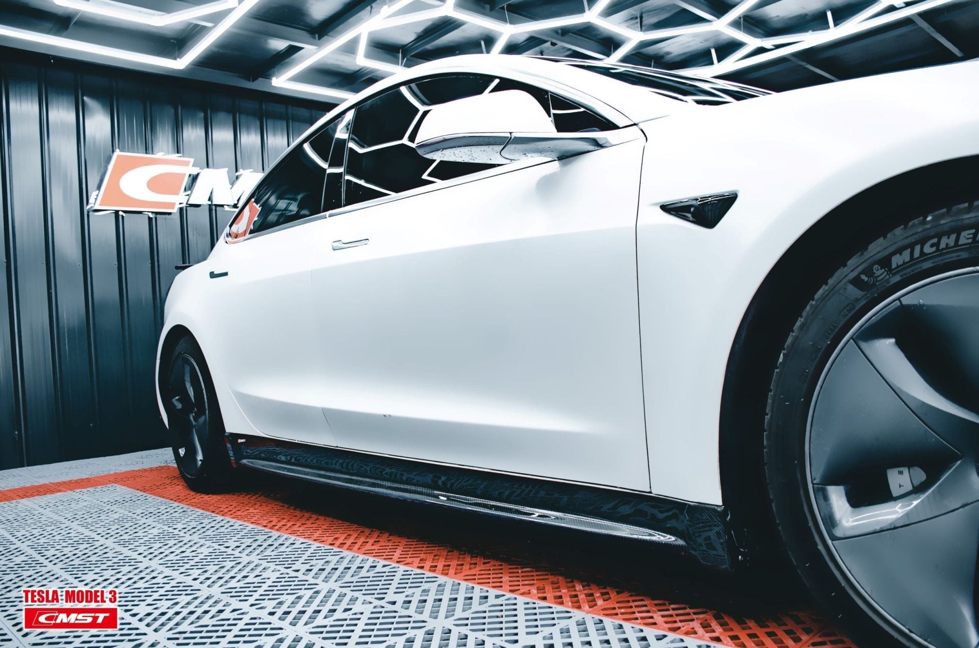CMST Tesla Model 3 Carbon Fiber Full Body Kit Style E - Robot Bodykits