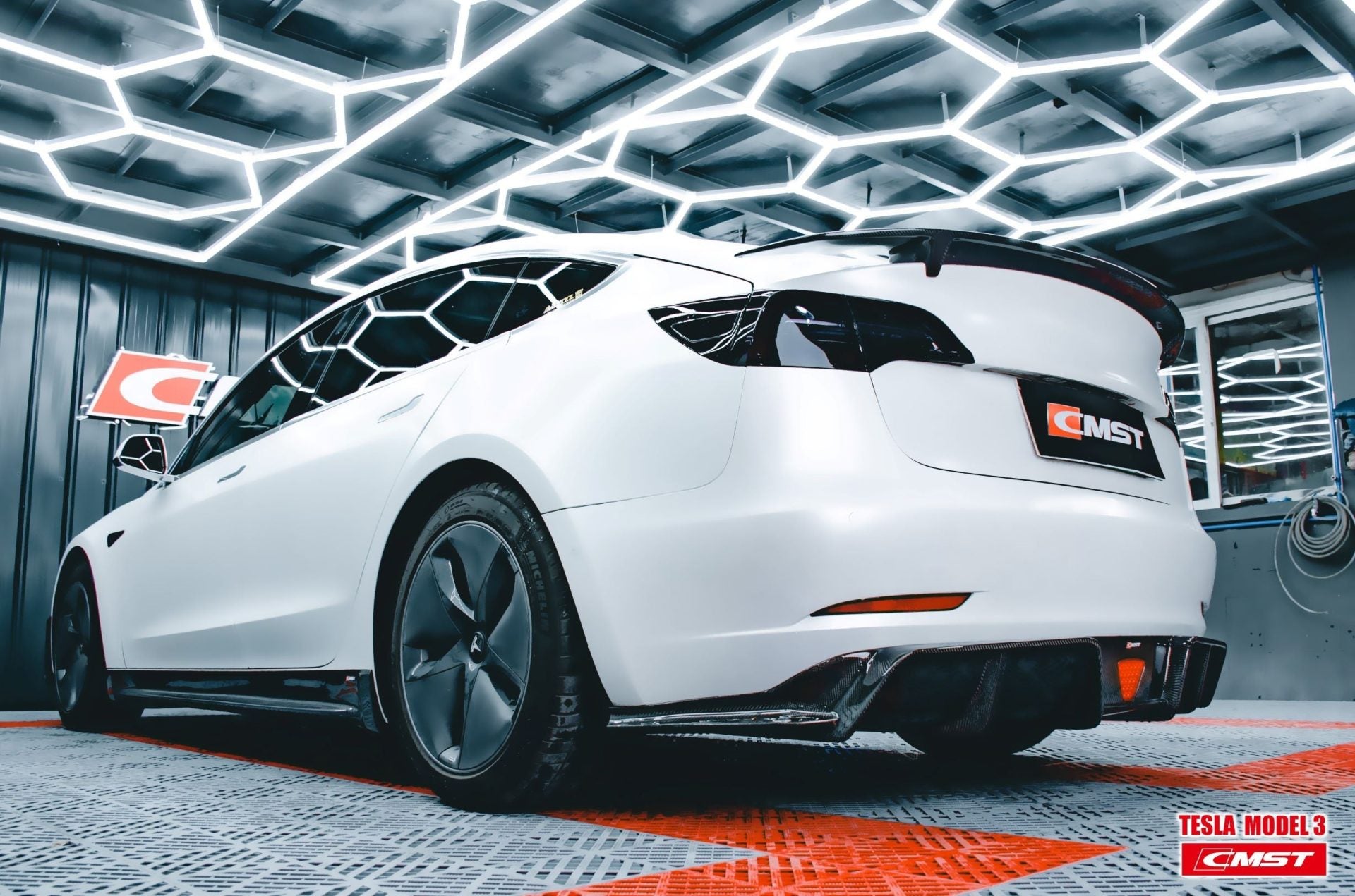CMST Tesla Model 3 Carbon Fiber Full Body Kit Style E - Robot Bodykits